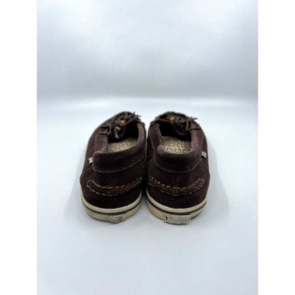 VANS Women's 'Mikalah' Slip On Leather Beaded Fringe Moccasins Size 8 Pre-Owned - Picture 3 of 5